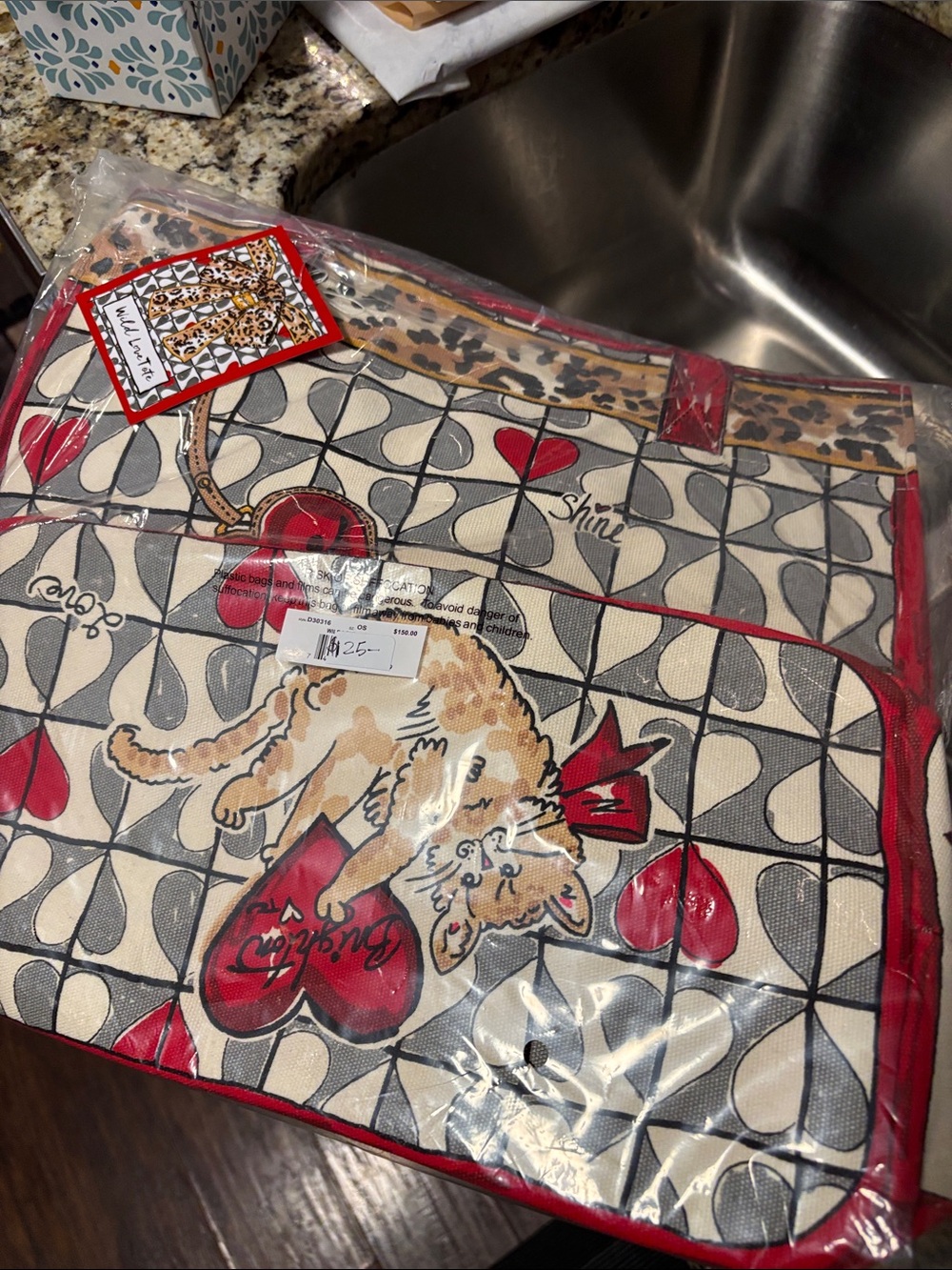 Brighton Leopard Bow Tote with Red Accents